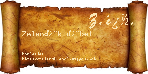Zelenák Ábel névjegykártya